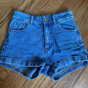 High rise jean shorts